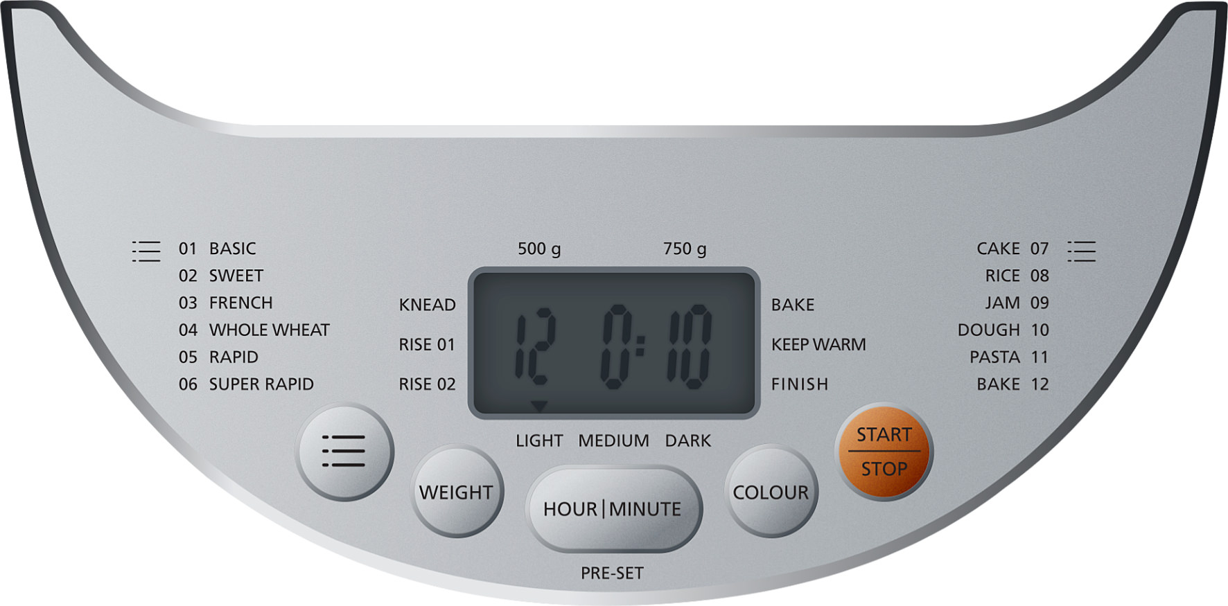 Steba Bagemaskine, 12 programmer, 500 / 750 g brød